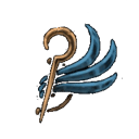 Pin Badge blue tool from Hollow Knight Silksong showing needle strike charge reduction badge design