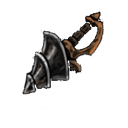 Delver's Drill tool illustration from Hollow Knight Silksong showing downward spinning drill design